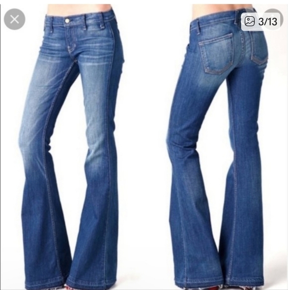 Elizabeth & James Textile Jimi Flare Low Rise Jeans Size 29 Y2k 70s - Picture 6 of 11